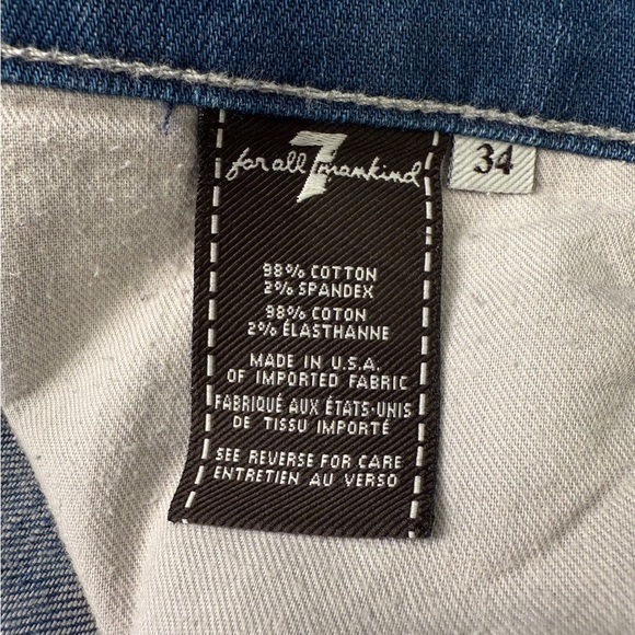 😎 7 For All Mankind, the Straight Men’s Blue Jeans - Picture 3 of 3